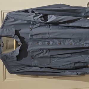 Eddie Bauer Slate Blue Casual, Lightweight, Button-Down Shirt